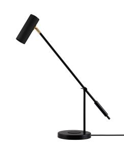 Skrivbordslampa Svart Med Trådlös Laddning Globen Lighting Hubble Read 63,5cm