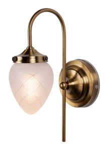Vägglampa Glas Frostad Vit IP44 Globen Lighting Juni