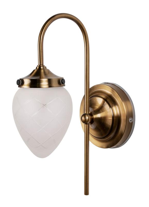 Vägglampa Glas Frostad Vit IP44 Globen Lighting Juni at lavanille