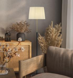 Golvlampa Ezai Svart/Beige 155cm Aneta Lighting