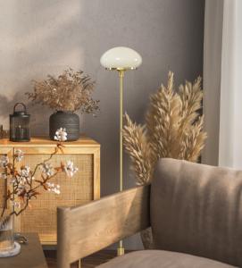 Golvlampa Mässing/Vit Aneta Lighting New August 140cm