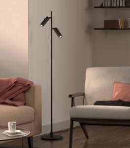 Golvlampa Svart 2L Herstal Pipeline 132,6cm