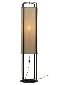 Golvlampa Svart/Natur Aneta Lighting Ronda 140cm