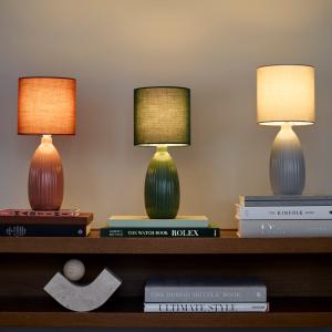 Bordslampa Grön Keramik PR Home Uno 37cm