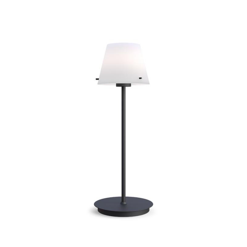 Bordslampa Glas Opal/Svart Herstal Gil 33,5cm at lavanille