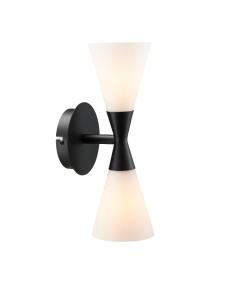 Vägglampa Glas Vit/Svart Dimbar Herstal Harlekin Duo 32cm