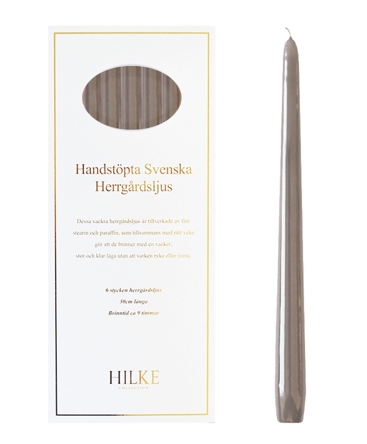 Hilke Collection Herrgårdsljus 6-Pack Lin Glans