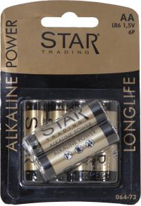 Batteri AA 1,5V Power Alkaline 6-Pack Star Trading