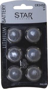 Star Trading Batteri CR2450 Lithium 3V 6-Pack