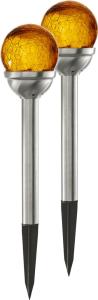 Star Trading Roma Solcellspollare Amber 2-Pack