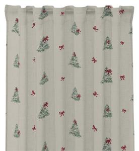 Julgardin Redlunds Christmas Tree Linnebeige 120x250cm 2-Pack