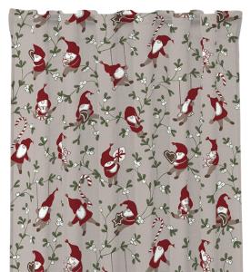 Julgardin Redlunds Tomtenissar Linnebeige 120x250cm 2-Pack