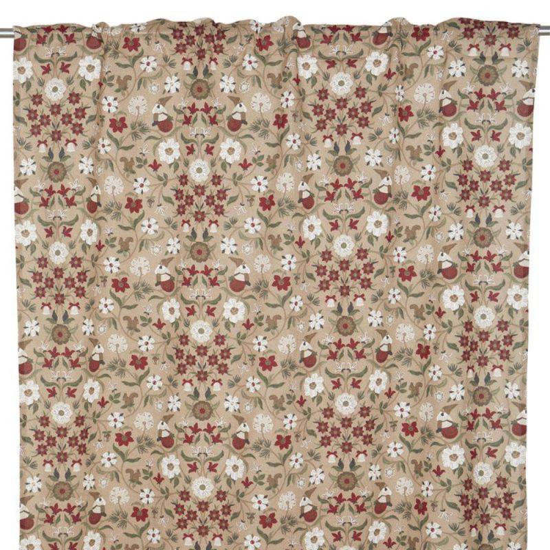 Julgardin Fondaco Julefrid Röd 115x250cm 2-Pack at lavanille