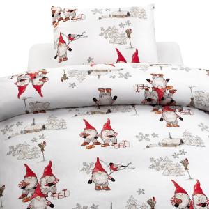 Julpåslakan Borganäs of Sweden Frosty Christmas Vit 150x210cm