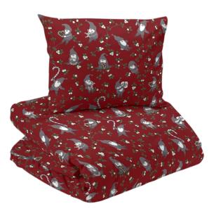 Julpåslakan Redlunds Tomtenissar Röd 150x210cm