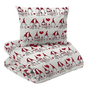 Julpåslakan Redlunds Tomtisar Vit 150x210cm