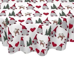 Rund Vaxduk Jul Röd/Vit Noel Ø140cm Nina Royal