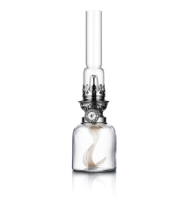 Karlskrona Lampfabrik Koholmen Fotogenlampa Klarglas/Nickel 24cm