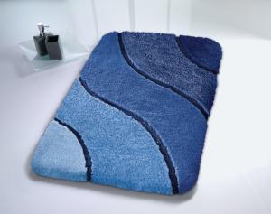 Kleine Wolke Wave Badrumsmatta Marinblå 55x65cm