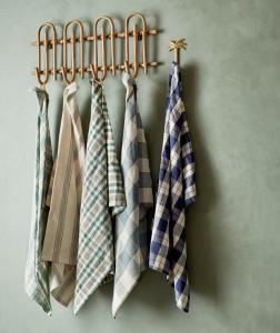 Kökshandduk Blå Rutig Madam Stoltz 50x70cm