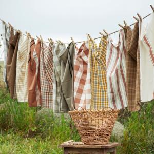 Kökshandduk Taupe Madam Stoltz 50x70cm