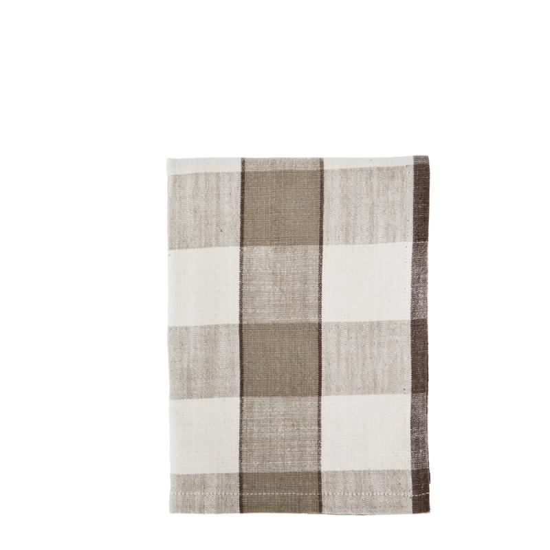 Kökshandduk Taupe Rutig Madam Stoltz 50x70cm at lavanille