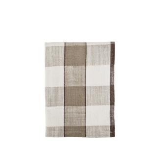 Kökshandduk Taupe Rutig Madam Stoltz 50x70cm