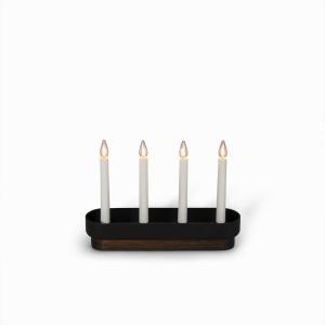 Konstsmide Adventsljusstake LED Trä/Plast Svart LED 4L 23,5cm
