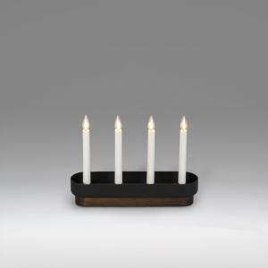 Konstsmide Adventsljusstake LED Trä/Plast Svart LED 4L 23,5cm