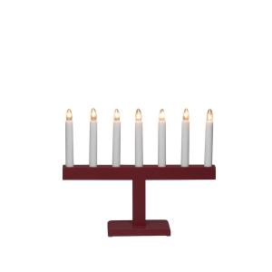 Konstsmide Adventsljusstake Trä Röd 7L 27cm