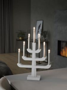 Konstsmide Adventsljusstake Trä Vit 7L 50cm