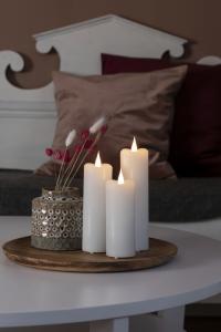 Blockljus LED Vit Vax 3D-Låga 17,8cm Konstsmide