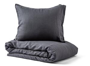 Påslakanset Linne Linnea Mörkgrå 150x210cm Kosta Linnewäfveri