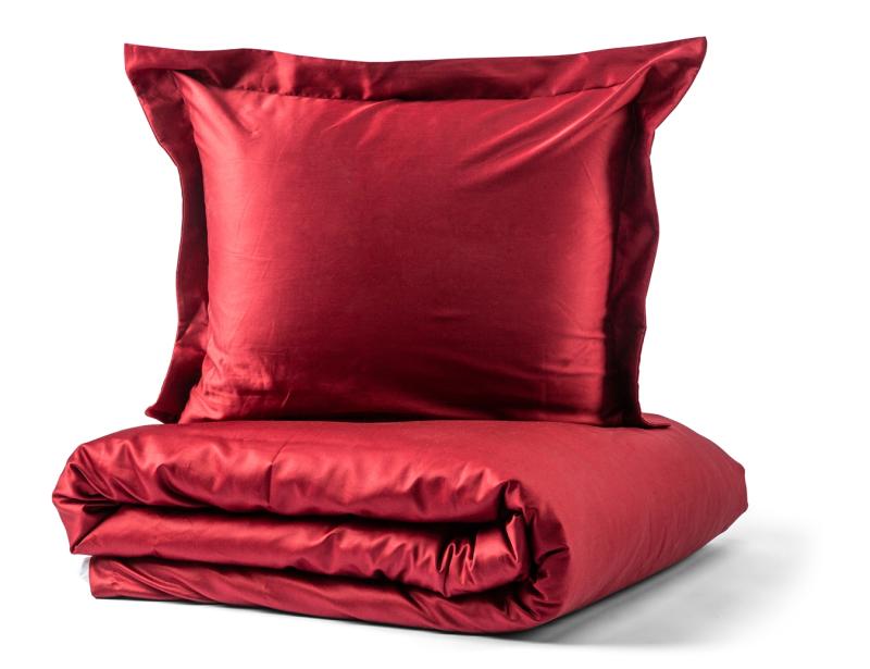 Satin Påslakan Vinröd Kosta Linnewäfveri Manchester 150x210cm at lavanille