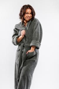 Kosta Linnewäfveri Morgonrock Med Luva Mörkgrå L/XL