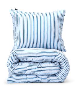 Bäckebölja Påslakanset Randigt Naverstad Blå 150x210cm Kosta Linnewäfveri