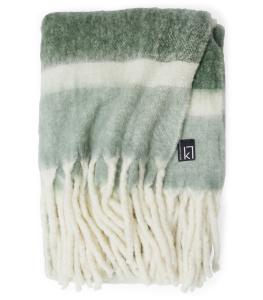 Kosta Linnewäfveri Rand Ullpläd Grön 130x170cm