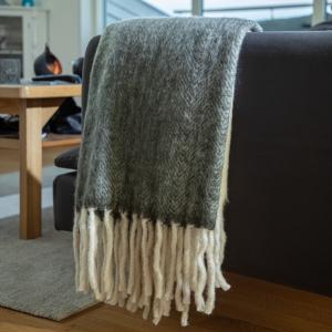 Kosta Linnewäfveri Ullpläd Grön 130x170cm