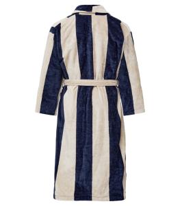 Kosta Linnewäfveri Velour Morgonrock Marin/Sand L/XL
