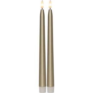 Kronljus LED Star Trading Flamme Metal Guld 2-Pack 28,5cm