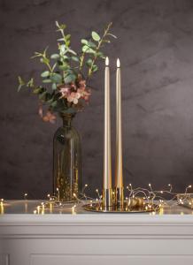 Kronljus LED Star Trading Flamme Metal Guld 2-Pack 39cm