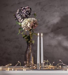 Kronljus LED Star Trading Flamme Metal Silver 2-Pack 28,5cm