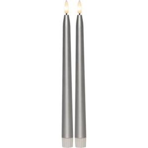 Kronljus LED Star Trading Flamme Metal Silver 2-Pack 28,5cm