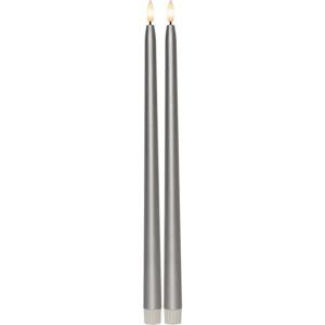 Kronljus LED Star Trading Flamme Metal Silver 2-Pack 39cm
