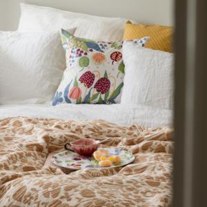 Pläd Bomull Almedahls Fauna Brun 120x170cm