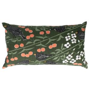 Kuddfodral Avlång Körsbärsträdgården 40x70cm Mörkgrön Almedahls