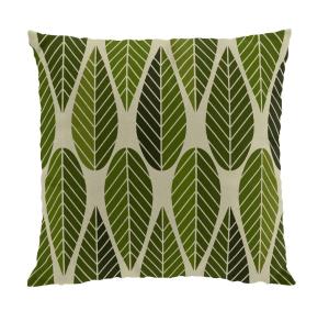 Kuddfodral Blader Grön/Linnebeige 47x47cm Arvidssons Textil
