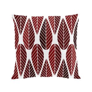 Kuddfodral Blader Röd 47x47cm Arvidssons Textil