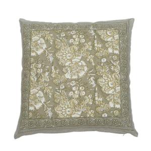 Kuddfodral Blommigt Sonia Ljusgrön 48x48cm Fondaco