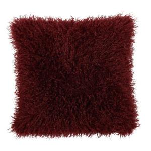 Kuddfodral Fuskpäls Curly Vinröd 48x48cm Fondaco